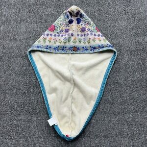 NATURAL LIFE Cream Hooded Floral Hand Towel with Blue Trim
